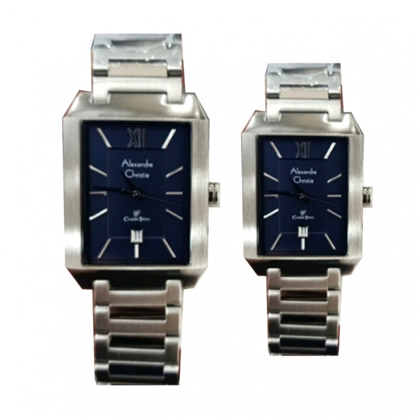 Alexandre Christie AC 8643 Silver Black Couple